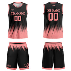 Benutzerdefinierter Schwarz Pink Basketball Jersey Uniform Anzug gedruckt Ihr Logo Name Nummer