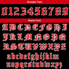 Benutzerdefinierte Varsity-Jacke. Letterman-Jacke für Männer, Frauen und Jugendliche Schwarz Rot