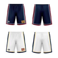 Benutzerdefinierte Marine Weiß Gelb Reversible Basketball Jersey Personalisierte Print Name Nummer Logo