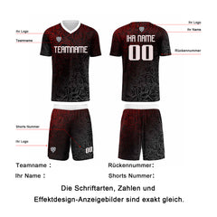 Benutzerdefinierte Rot Silber Trikots für Männer Frauen Personalisierte Fußball Uniformen für Erwachsene und Kind