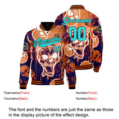 Benutzerdefinierte Orange Varsity-Jacke. Letterman-Jacke für Männer, Frauen und Jugendliche