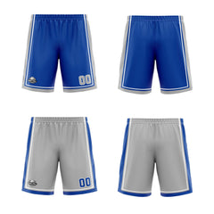 Benutzerdefinierte Royal Grau Weiß Reversible Basketball Jersey Personalisierte Print Name Nummer Logo