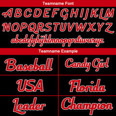 Benutzerdefinierte Authentisch Baseball-Trikot Schwarz Rot