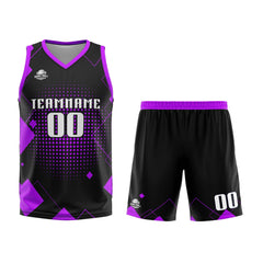 Benutzerdefinierter Schwarz Basketball Jersey Uniform Anzug gedruckt Ihr Logo Name Nummer