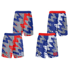 Benutzerdefinierte Grau Blau Rot Reversible Basketball Jersey Personalisierte Print Name Nummer Logo