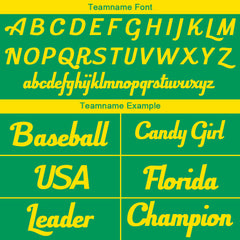Benutzerdefinierte Authentisch Baseball-Trikot Grün Gelb