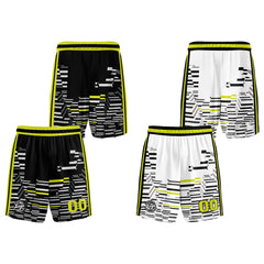 Benutzerdefinierte Schwarz Limettengrün Reversible Basketball Jersey Personalisierte Print Name Nummer Logo