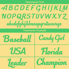 Benutzerdefinierte Authentisch Baseball-Trikot Gold-Grün