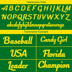 Benutzerdefinierte Authentisch Baseball-Trikot Kelly Grün-Gelb