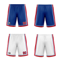 Benutzerdefinierte Royal Weiß Rot Reversible Basketball Jersey Personalisierte Print Name Nummer Logo