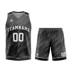 Benutzerdefinierter Grau Basketball Jersey Uniform Anzug gedruckt Ihr Logo Name Nummer
