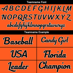 Benutzerdefinierte Authentisch Baseball-Trikot Orange-Schwarz