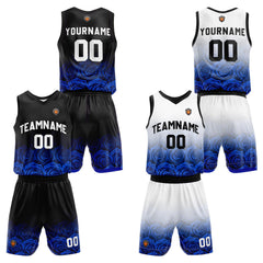 Benutzerdefinierte Rose Royal Reversible Basketball Jersey Personalisierte Name Nummernlogo drucken