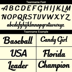 Benutzerdefinierte Authentisch Baseball-Trikot Creme-Schwarz