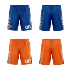 Benutzerdefinierte Blau Orange Weiß Reversible Basketball Jersey Personalisierte Print Name Nummer Logo