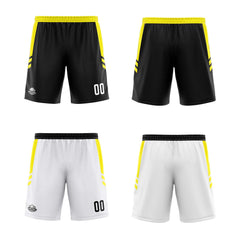 Benutzerdefinierte Schwarz Weiß Gelb Reversible Basketball Jersey Personalisierte Print Name Nummer Logo