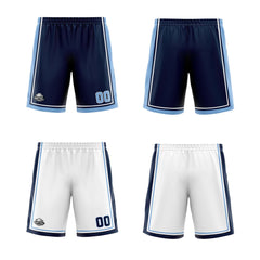 Benutzerdefinierte Marine Weiß Hellblau Reversible Basketball Jersey Personalisierte Print Name Nummer Logo