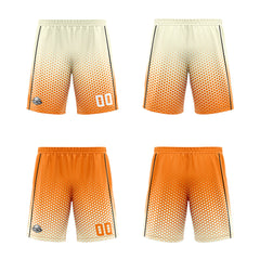 Benutzerdefinierte Creme Orange Schwarz Reversible Basketball Jersey Personalisierte Print Name Nummer Logo