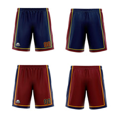 Benutzerdefinierte Marine Wein Gelb Reversible Basketball Jersey Personalisierte Print Name Nummer Logo