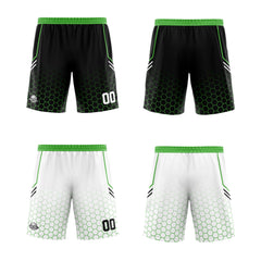 Benutzerdefinierte Schwarz Grün Reversible Basketball Jersey Personalisierte Print Name Nummer Logo