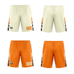 Benutzerdefinierte Creme Orange Schwarz Reversible Basketball Jersey Personalisierte Print Name Nummer Logo