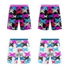 Benutzerdefinierte Rosa Blau Reversible Basketball Jersey Personalisierte Print Name Nummer Logo