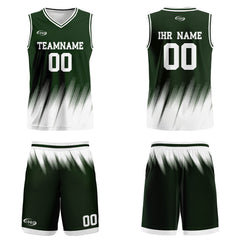 Benutzerdefinierter Olivgrün Weiß Basketball Jersey Uniform Anzug gedruckt Ihr Logo Name Nummer