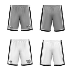 Benutzerdefinierte Grau Weiß Schwarz Reversible Basketball Jersey Personalisierte Print Name Nummer Logo