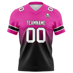 Benutzerdefinierte Rose & Schwarz Gradient Fußball Trikots Personalisierter Name Nummer Logo