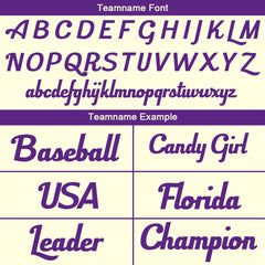 Benutzerdefinierte Authentisch Baseball-Trikot Creme- Lila