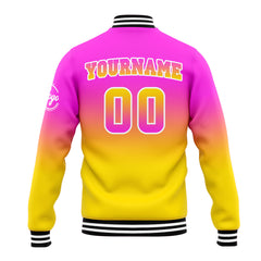 Benutzerdefinierte Verlauf Varsity-Jacke. Letterman-Jacke Rosa Gelb