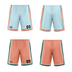 Benutzerdefinierte Hellgrün Hellorange Reversible Basketball Jersey Personalisierte Print Name Nummer Logo