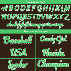 Benutzerdefinierte Authentisch Baseball-Trikot Braun-Grün