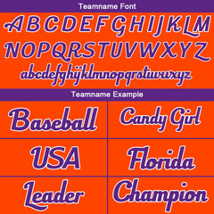 Benutzerdefinierte Authentisch Baseball-Trikot Orange- Lila