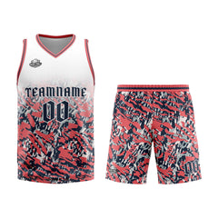Benutzerdefinierter Weiß Rosa Marine Basketball Jersey Uniform Anzug gedruckt Ihr Logo Name Nummer