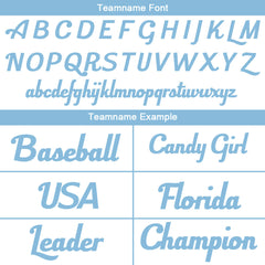 Benutzerdefinierte Authentisch Baseball-Trikot Weiß-Hellblau