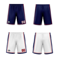 Benutzerdefinierte Marine Weiß Rot Reversible Basketball Jersey Personalisierte Print Name Nummer Logo