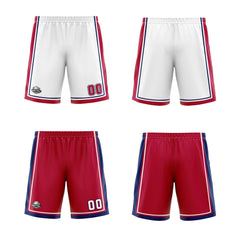 Benutzerdefinierte Weiß Rot Marine Reversible Basketball Jersey Personalisierte Print Name Nummer Logo