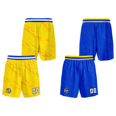 Benutzerdefinierte Gelb Blau Reversible Basketball Jersey Personalisierte Print Name Nummer Logo