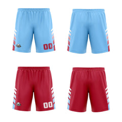 Benutzerdefinierte Hellblau Weiß Reversible Basketball Jersey Personalisierte Print Name Nummer Logo