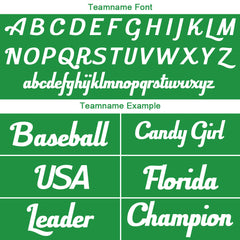 Benutzerdefinierte Authentisch Baseball-Trikot Kelly Grün-Weiß