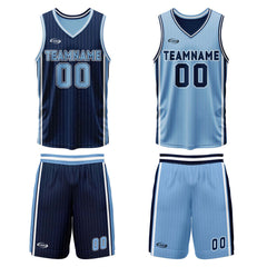 Benutzerdefinierte Marineblau Reversible Basketball Jersey Personalisierte Drucken Name Nummer Logo