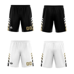 Benutzerdefinierte Schwarz Weiß Gold Reversible Basketball Jersey Personalisierte Print Name Nummer Logo