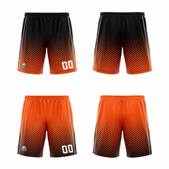 Benutzerdefinierte Schwarze Orange Creme Reversible Basketball Jersey Personalisierte Print Name Nummer Logo