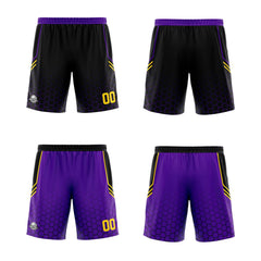 Benutzerdefinierte Schwarz Lila Reversible Basketball Jersey Personalisierte Print Name Nummer Logo