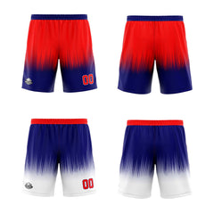 Benutzerdefinierte Rot Dunkelblau Reversible Basketball Jersey Personalisierte Print Name Nummer Logo