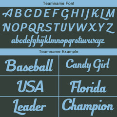 Benutzerdefinierte Authentisch Baseball-Trikot Dunkelgrau-Hellblau