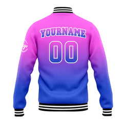 Benutzerdefinierte Verlauf Varsity-Jacke. Letterman-Jacke Rosa Blau