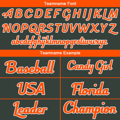 Benutzerdefinierte Authentisch Baseball-Trikot Dunkelgrau-Orange