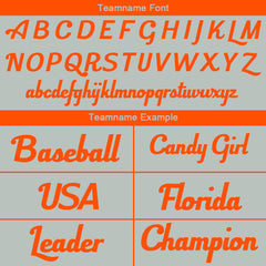 Benutzerdefinierte Authentisch Baseball-Trikot Grau-Orange